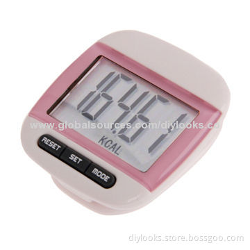 Mini Pedometer with Body Fat Analyzer, LCD Display and Belt Clip (Pink)
